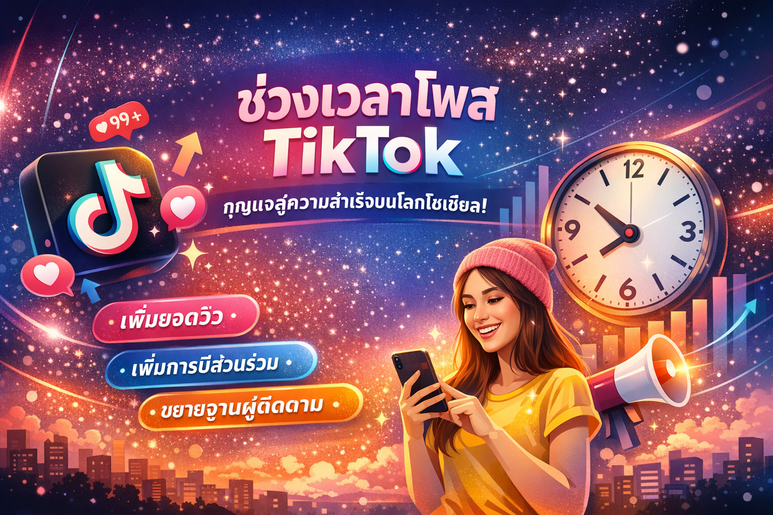 ช่วงเวลาโพส TikTok: ไขความลับ 'เวลาทอง' ปั่นยอดวิวให้ปังสุด! (อัปเดต 2026)